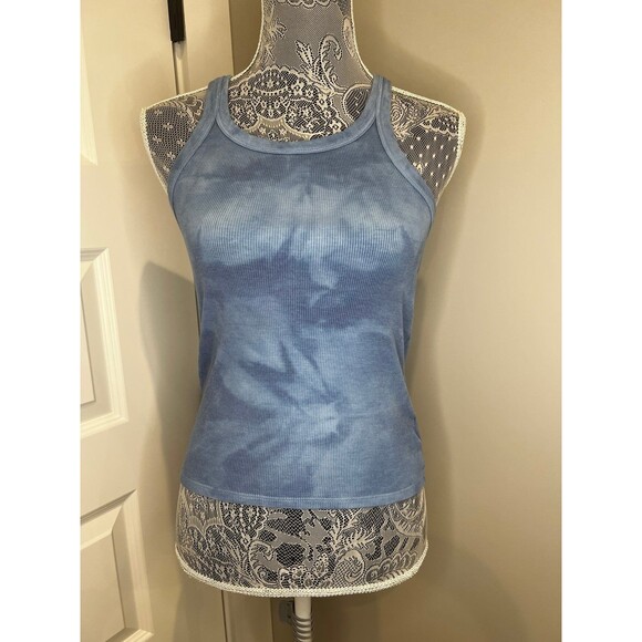 American Eagle Crop Top Tank size Medium M Blue Tie Dye - Picture 1 of 5